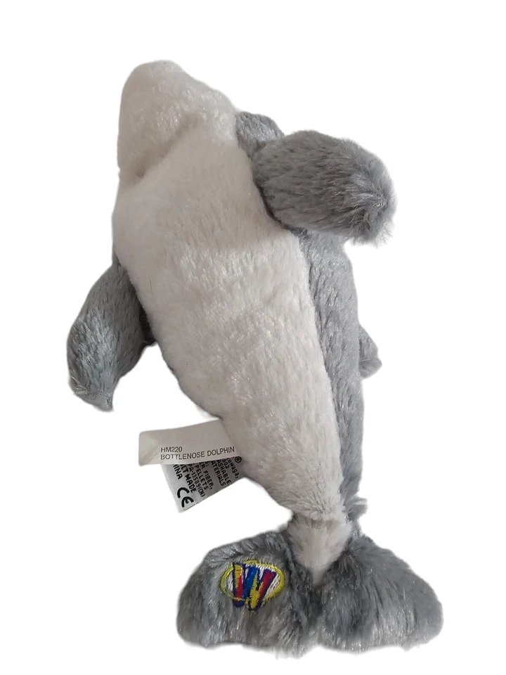 RETIRED WEBKINZ HM220 BOTTLENOSE DOLPHIN 8" GARY & WHITE PLUSH TOY No Code - Image 2 of 4
