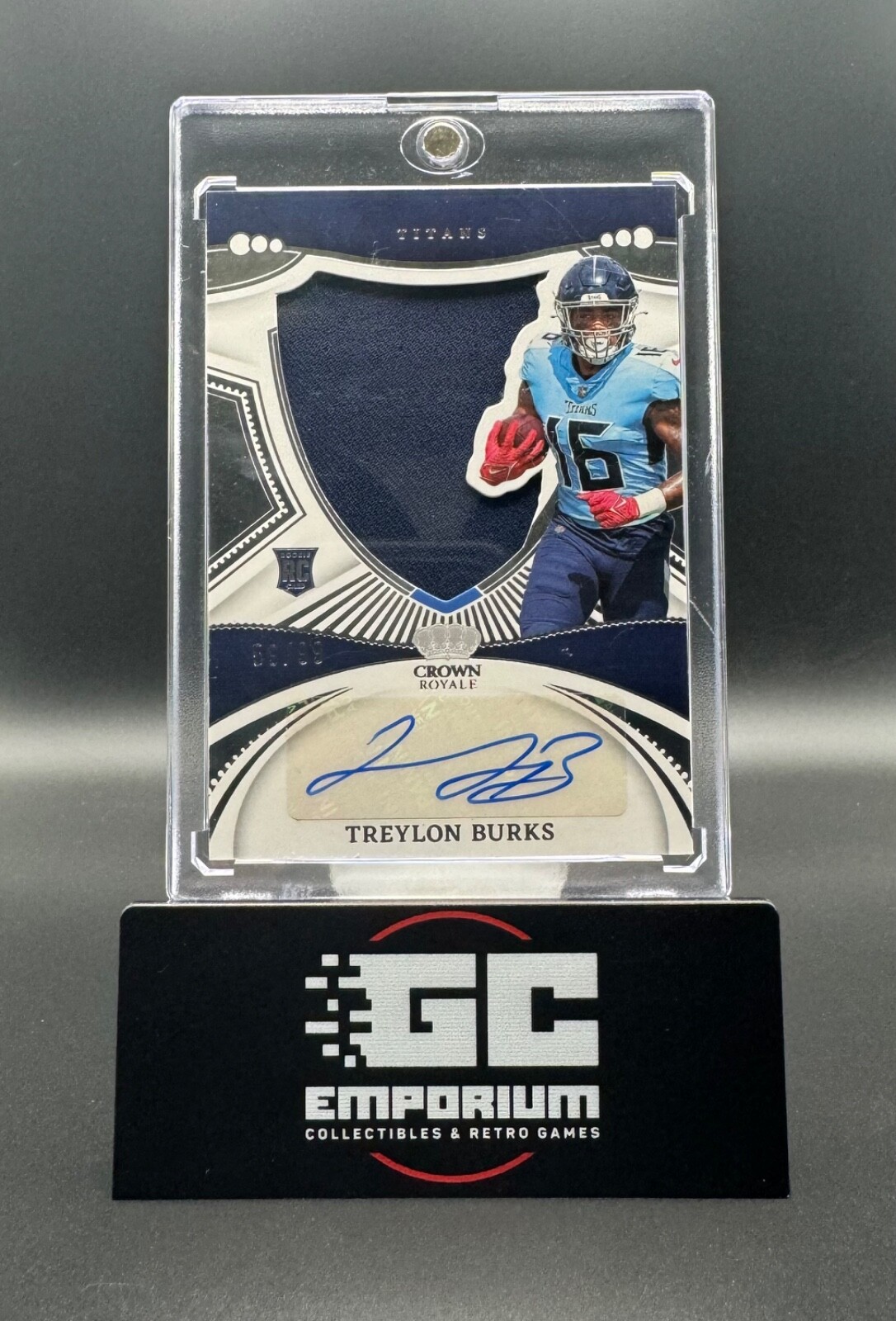 2022 Treylon Burks Panini Chronicles Crown Royale Rookie Patch Auto 59/99 RC