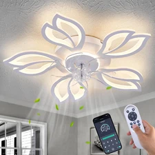 Modern Ceiling Fans with Lights, Low Profile Ceiling Fan with Remote for Bedroom