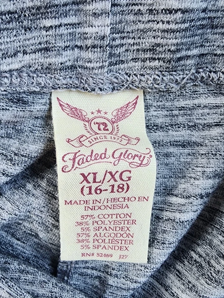 Faded Glory W XL Mixto Gris Leggings Tobillo Suave Elástico Cómodo Cintura Elástica Foto 4 de 4