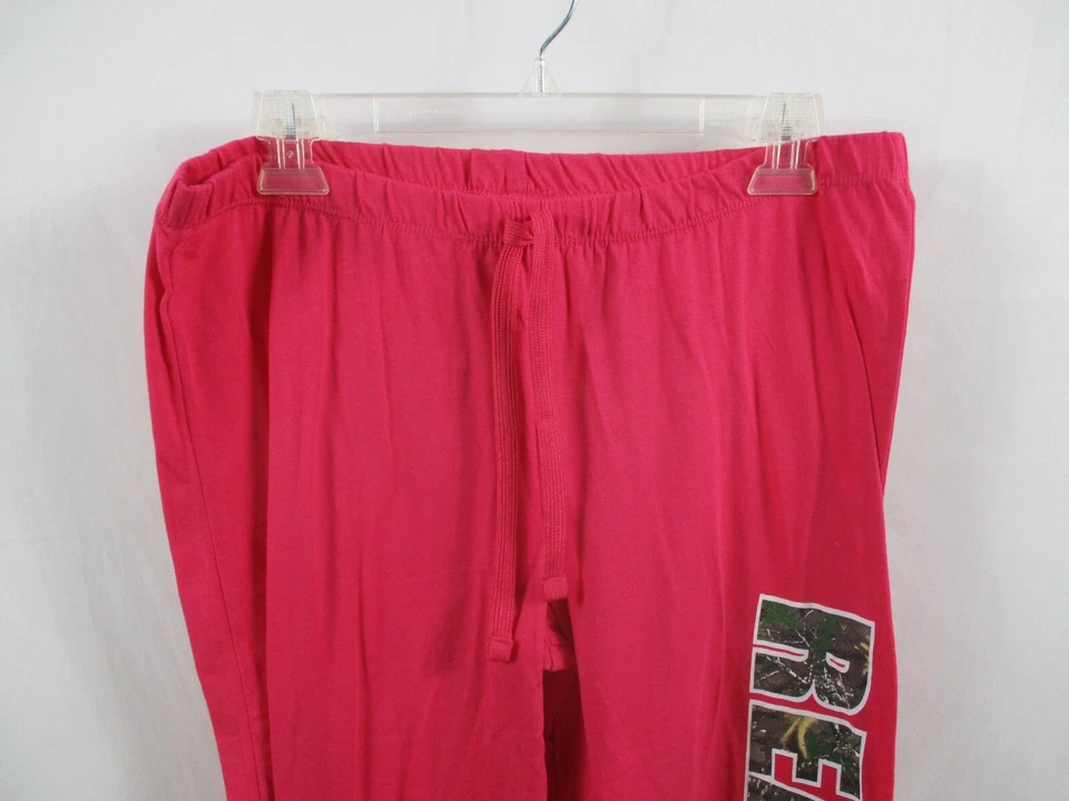 Pantalones de pijama Realtree para mujer rosa medio pierna recta cordón algodón Foto 2 de 4