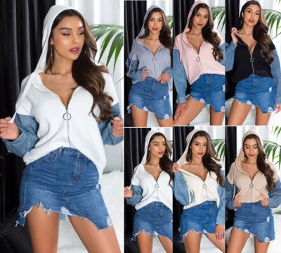 Koucla Pullover Trendy Vest with Jeans Sleeve Hooded Jacket Milax-Fashion