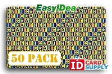 50 x Adhesive Holographic Overlay for Standard Size ID Cards | Authentic Star De