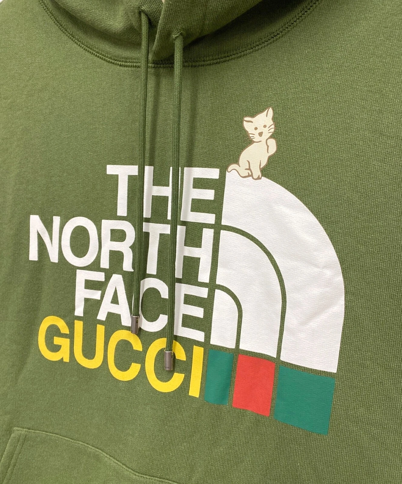 THE NORTH FACE x GUCCI uomo senza maniche con cappuccio verde MN5 663243 Collab Limited