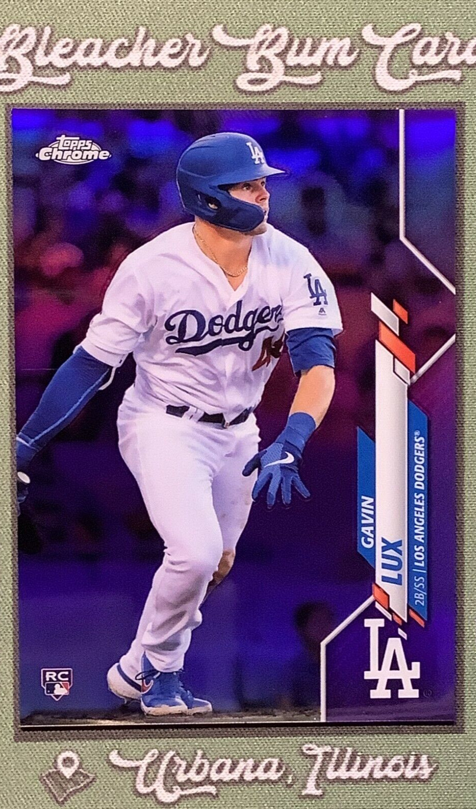 2020 Topps Chrome Gavin Lux Purple Refractor RC #15/299 #148 Dodgers