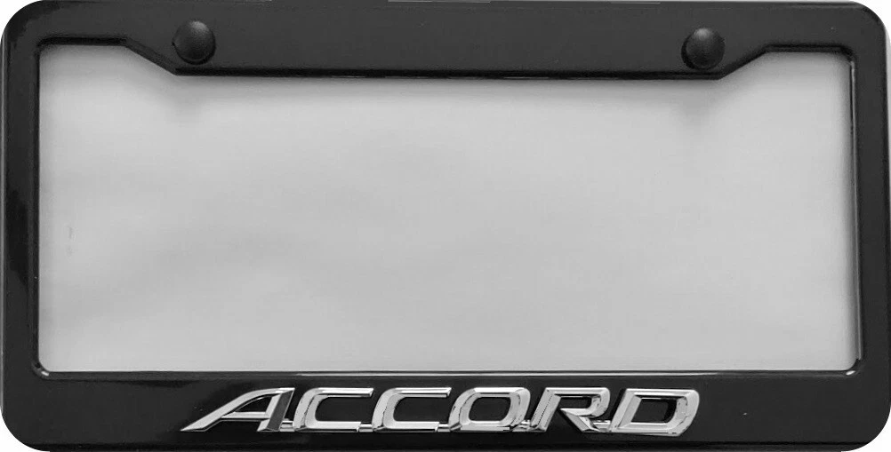 3D Honda Stainless Steel License Plate Frame - Mirror Finish Front Frame With Caps - Civic Accord