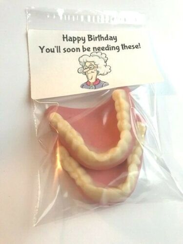 Birthday Retirement Novelty Funny Joke Gift Jelly Dentures False Teeth Old  Lady | eBay