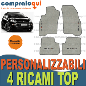 Fiat PUNTO EVO Tappeti Tappetini in VELLUTO e 4 Ricami!