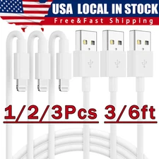 3-PACK USB Data Fast Charger Cable Cord For Apple iPhone 5 6 7 8 X 11 12 13 MAX