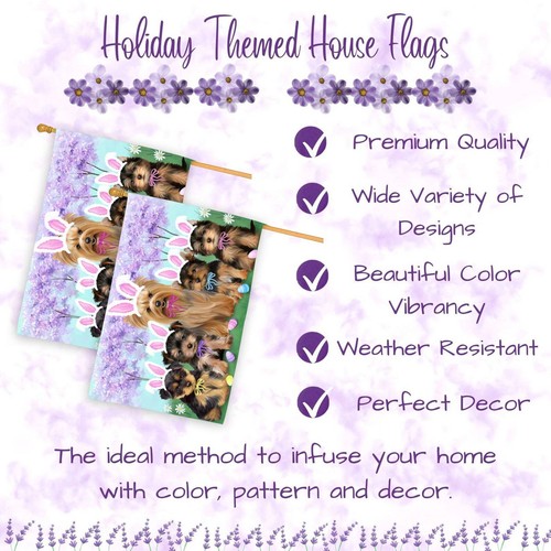 Yorkshire Terrier Dog House Flag Holiday Double Sided 28"x40" Designs NWT NEW - Picture 6 of 89