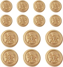 14Pcs Gold Metal Blazer Button Set, Suit Buttons for Men Women, Vintage Gold But