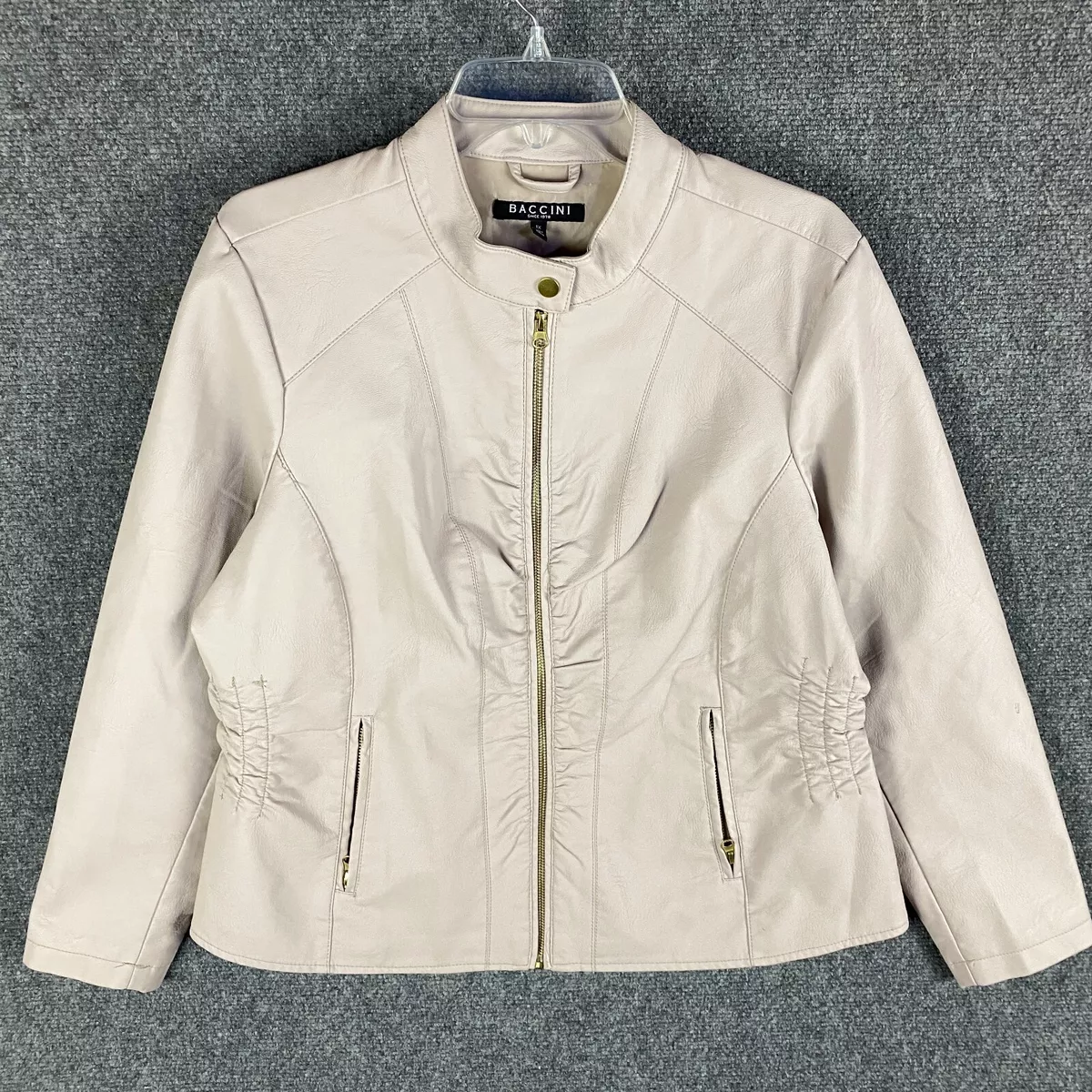 Baccini Jacket Women s 1X Full Zip Outerwear Beige Adults