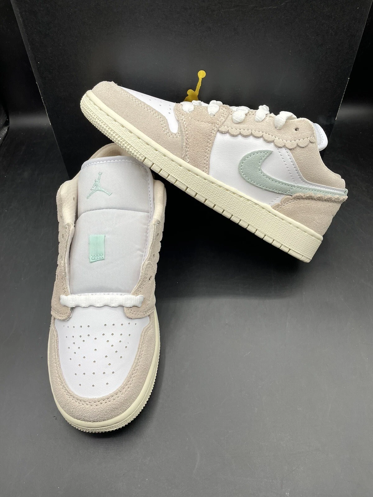 Nuove Nike Air Jordan 1 taglia bassa 6Y guava ghiaccio bianco rosa Oxford giada DZ5356 800