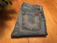 WOMEN SEVEN 7 FOR ALL MANKIND THE RELAXED SKINNY USA BOYFRIEND JEANS 27 X 28 EUC