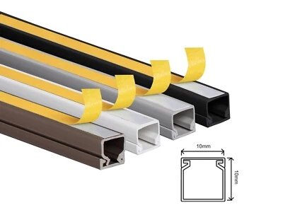 10 Meter - Kabelkanal 10 x 10 x 1000 mm SELBSTKLEBEND verschiedene Farben - Bild 1 von 4