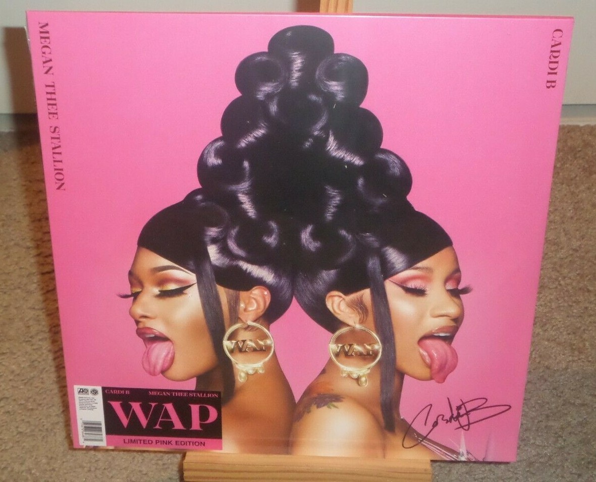 CARDI B & MEGAN THE STALLION WAP SIGN PINK 12" INCH SINGLE LP