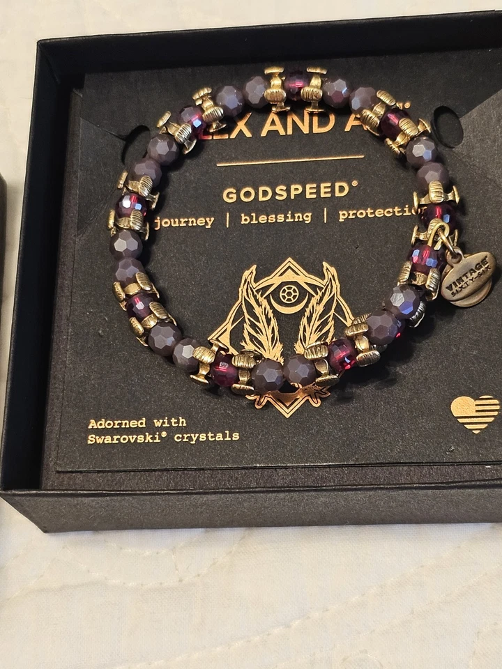 De colección. Alex and Ani - Inspirador GODSPEED - Brazalete Flexible con Tono Cristal y Dorado - NUEVO Foto 2 de 4