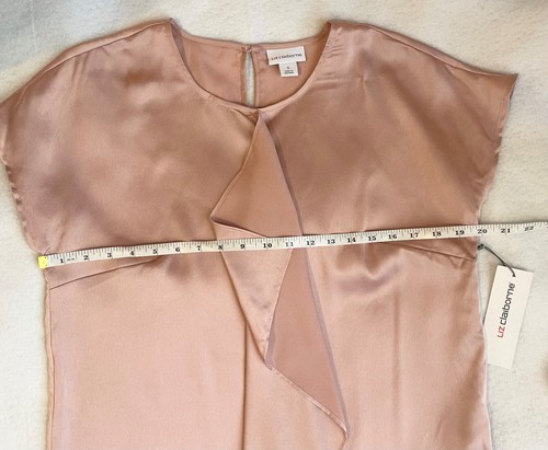 NEW w/Tags Liz Claiborne Women's Short Sleeve Blouse Rose- S - Picture 4 of 6
