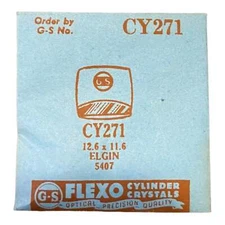 Germanow-Simon Mach (GS) CY271 Watch Crystal 12.6x11.6 NOS Part Flexo Elgin
