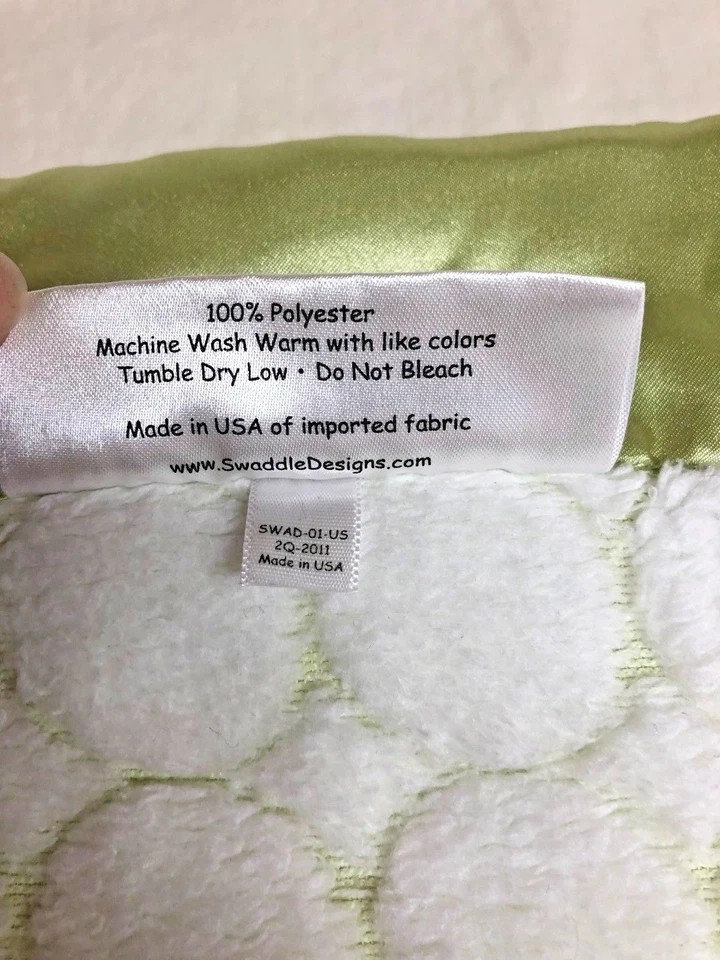 Carrinho Swaddle Designs bebê menino menina cobertor verde branco padrão Lovey EUA - Imagem 4 de 4