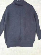 Anrabess Womens Sweater Black Long Sleeve Small Turtleneck