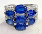 HSN Colleen Lopez Sterling Oval Kyanite & White Zircon 7-Stone Ring Size 5 — photo 1