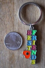 Best Friends Colorful Heart Silver Tone Keychain Key Ring 27724