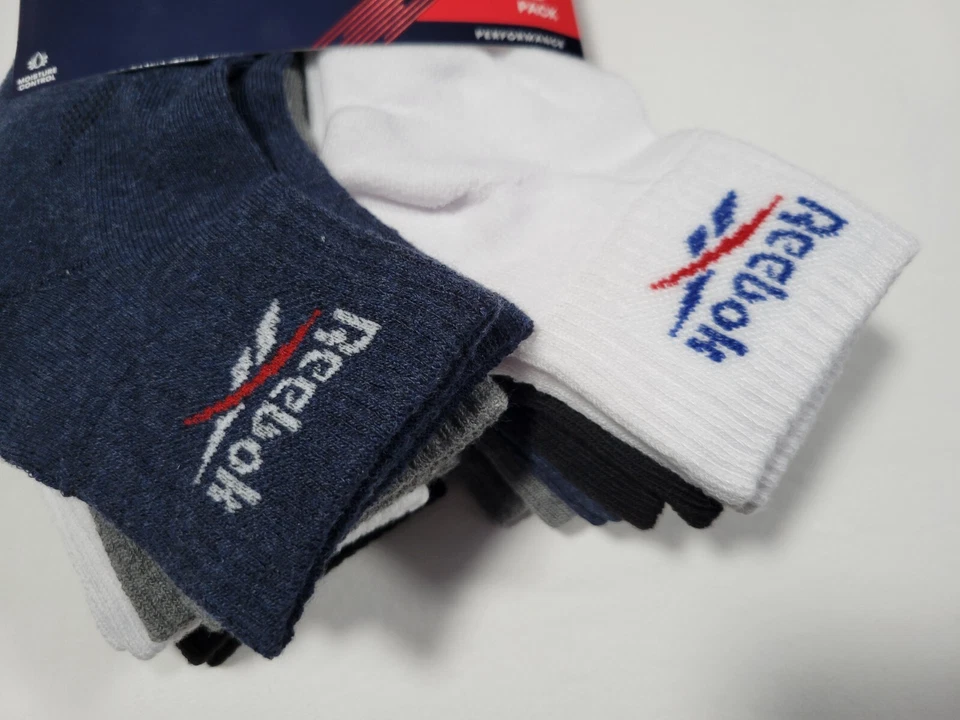 Calcetines deportivos de rendimiento Reebok para hombre corte cuarto talla (6-12,5) 8 pares Foto 2 de 4