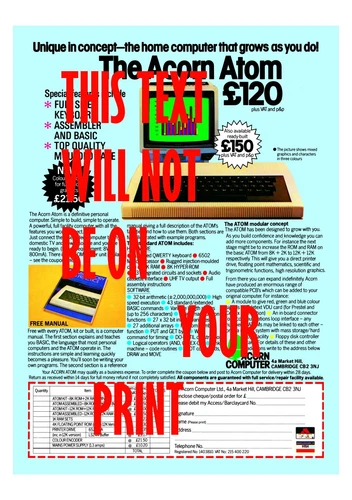 Acorn ATOM magazine advert A3 poster on 270gsm Ilford Galerie paper