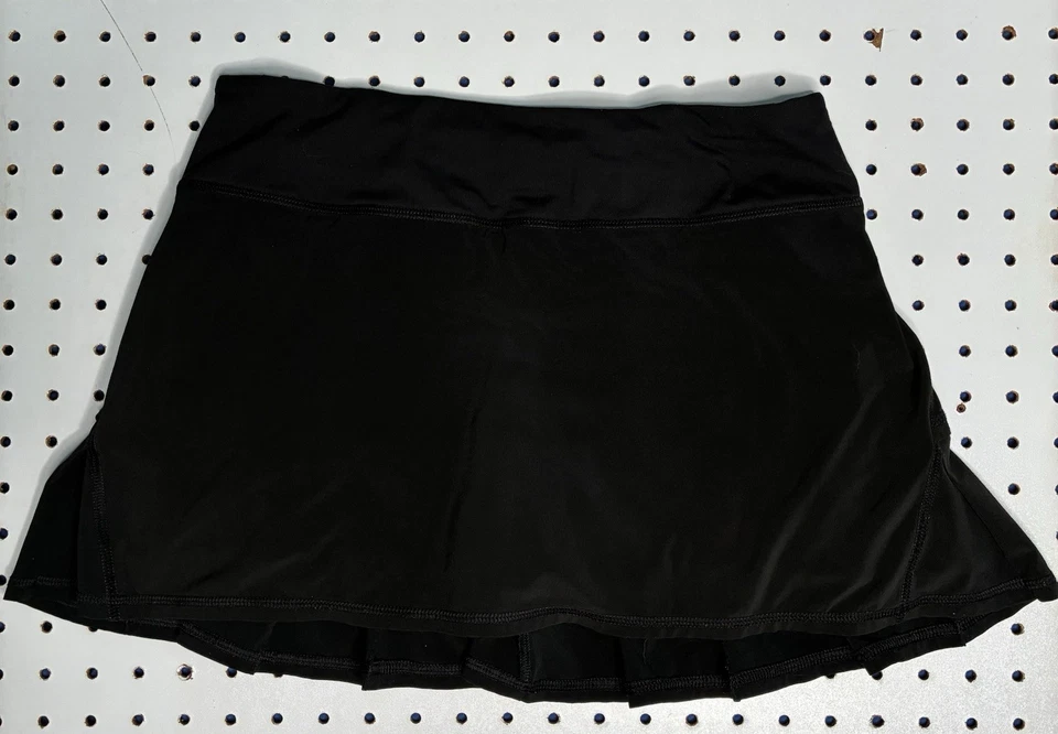 Falda Deportiva Lululemon Skort Mujer Talla 4 Negra Logo Bolsillo Cremallera Foto 2 de 4