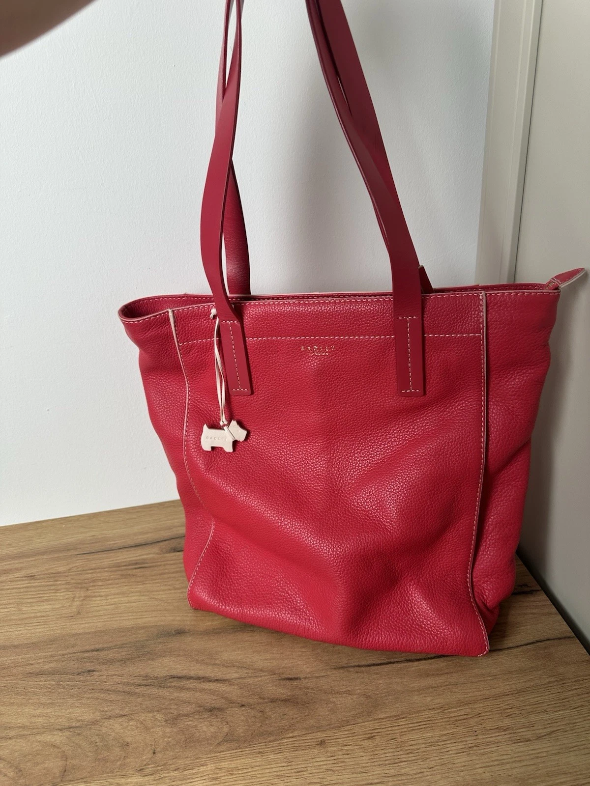 RADLEY LONDON DESIGNER WOMENS PINK LEATHER SATCHEL TOTE SHOULDER LARGE HANDBAG