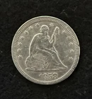 1858-P Seated Liberty Quarter VF Details 25c