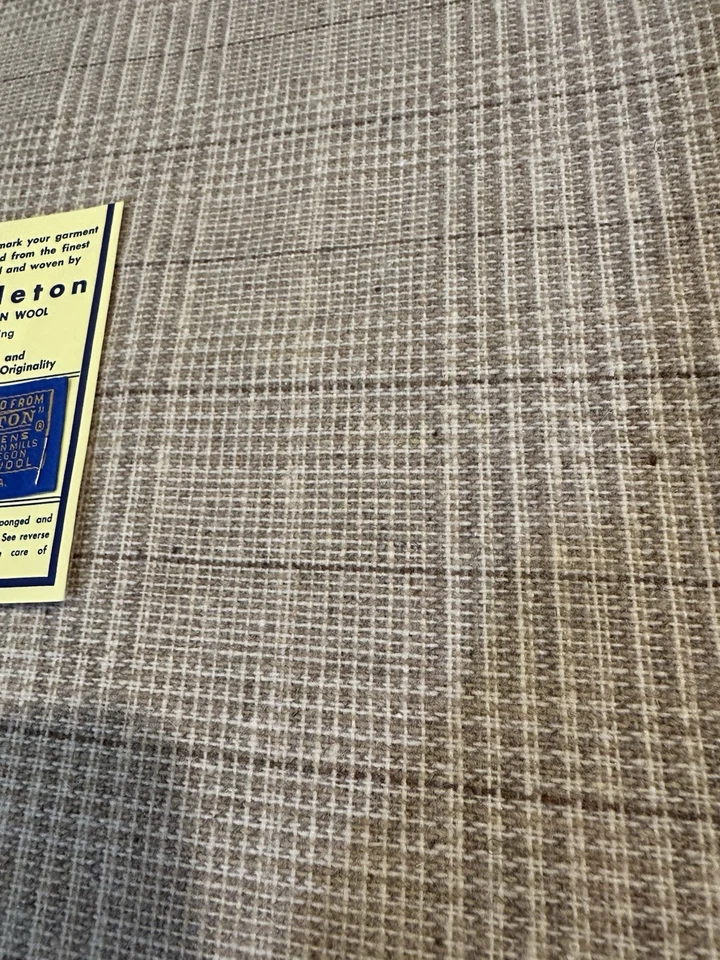100% Wool Pendleton Fabric 60" X 2 Yards Light Brown Beige Tan - Image 3 of 4