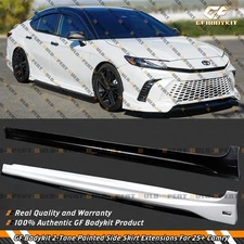 For 2025 Toyota Camry GF Bodykit Pearl White Black 2 Toned Side Skirt Extension