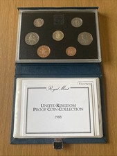 1988 Royal Mint UK Annual Proof Coin Set x7 Coins Boxed & COA (37102)
