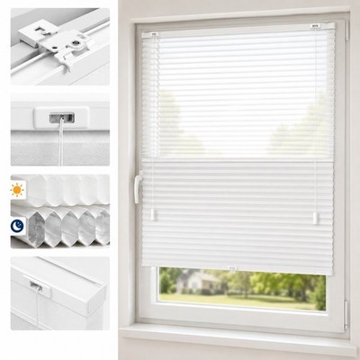 Wabenplissee Klemmfix ohne Bohren verdunkelung Day+Night Blickdicht Jalousie