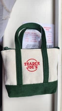 LAST ONE - GREEN Trader Joe's Micro Tote Reusable Grocery Bag NEW, FREESHIP!!!