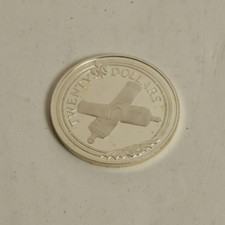 Franklin Mint $20 Treasure Coin of the Caribbean: "CROSSED CANNONS"