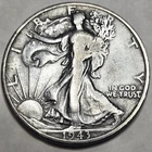 1943 Walking Liberty 1/2 Silver Dollar No Reserve!