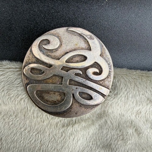 Vintage Brooch Silver Tone Signed