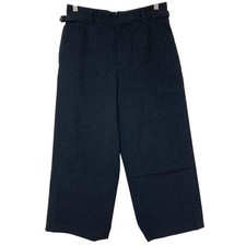 MARGARET HOWELL Cotton Linen Wide Pants, Size 2, Charcoal Gray Women USED