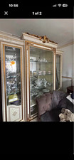 Leonardo Luxe Italian 4 Door Glass Display Cabinet High Gloss Ivory