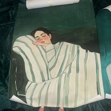 2pcs Emerald Green Female Figure Canvas Wall Art 12x16Inch Woman Coffee 11b