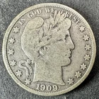 1909 S Barber Half Dollar, FS-501 Inverted Mintmark - Fine Details (Obv. Tooled)