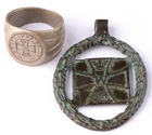 German empire WW1 Iron Cross Ring WWI Pendant 1914 Military award decoration Set