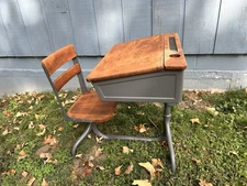 Vintage 1920’s Child's “Fashion School Desk” with Inkwell Restored