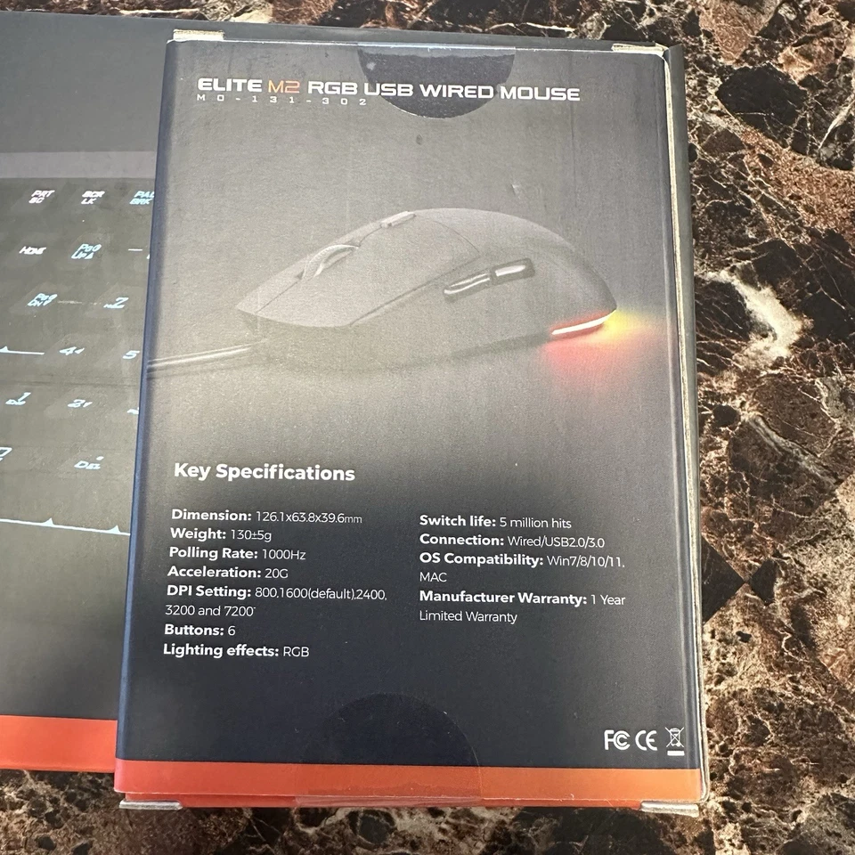 Cyberpower PC Play Ready Gaming Keyboard and Elite M2 RGB USB Wired Mouse In Box - Image 3 of 4