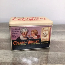 Vintage Cream of Wheat Empty Tin with Hinged Lid Bristol Ware 1994