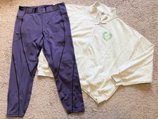 NWT PINK VICTORIA'S SECRET 2-PC FLEECE CAMPUS ZIP SWEATSHIRT  LEGGINGS - XL