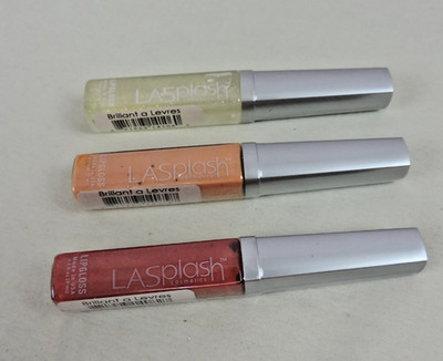 LOT OF 3 LASPLASH LIP GLOSS PINK SEA SLUG 14082 TIMELESS 14079 PEACH FIZZ 14106
